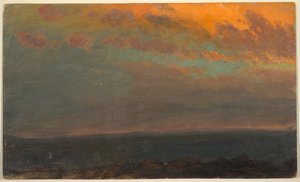 Tekening, Hudson-vallei bij zonsondergang, 1870-80