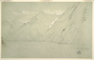 Tekening, Königssee vanaf de Falkenstein, juli 1868 door Frederic Edwin Church