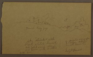 Tekening, Landschap, juli 1865 door Frederic Edwin Church