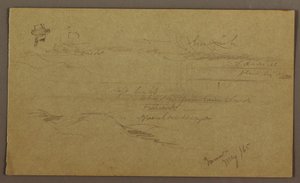 Tekening, Landschap, mei 1865 door Frederic Edwin Church