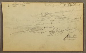 Tekening, Landschap; Verso: Boot, Botanische Schetsen, 1857