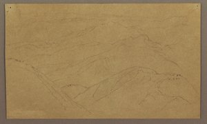 Tekening, Landschap; Verso: Boom in landschap, Lucht, mei-augustus 1865 door Frederic Edwin Church
