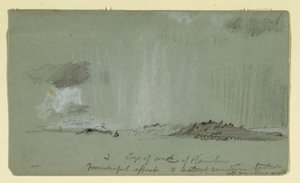 Tekening, Landschap met regen, 1860 door Frederic Edwin Church