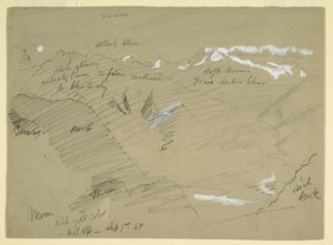 Tekening, Landschappen in de Berner Alpen, bij Bel Alp, Zwitserland, september 1868