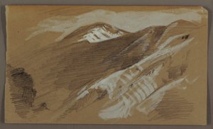 Tekening, Berglandschap, Jamaica, West-Indië, augustus 1868 door Frederic Edwin Church