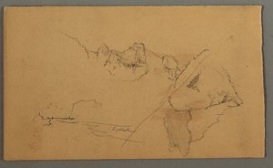 Tekening, Bergtoppen, 1868 door Frederic Edwin Church
