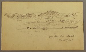 Tekening, Bergtoppen, 22 februari 1868 door Frederic Edwin Church