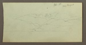 Tekening, Bergketen, februari 1868 door Frederic Edwin Church