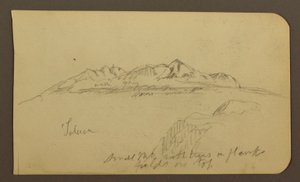 Tekening, Mountain Range, Toluca; Verso: Mountain Range, Toluca, 7 januari 1885 door Frederic Edwin Church