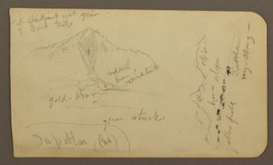Tekening, Berg, Zapotlan; Verso: Beboste helling, Cuitzeo meer, januari 1885
