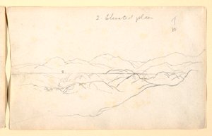 Tekening, Berglandschap, Colombia, 1853 door Frederic Edwin Church