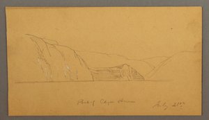 Tekening, Bergachtige baai, 21 juli 1859 door Frederic Edwin Church