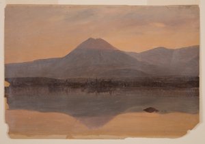 Tekening, Mt. Katahdin vanaf Lake Katahdin, 1860-70
