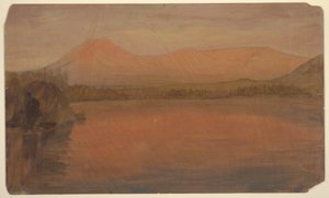 Tekening, Mts. Katahdin en Turner vanaf het Katahdinmeer, 1860-78 door Frederic Edwin Church