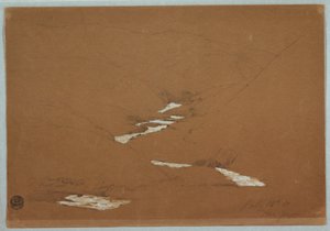 Tekening, Smalle bergvallei met stroomversnelling bij Ysapan, Ecuador, 12 juli 1857 door Frederic Edwin Church