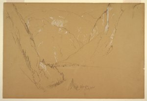 Tekening, "Obersee", bij Berchtesgarden, Beieren, 17 juli 1868 door Frederic Edwin Church