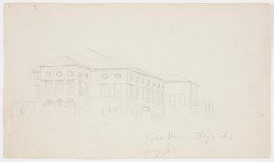Tekening, Oud huis, Beiroet, 1868