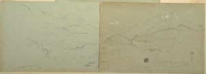 Tekening, panoramisch uitzicht op Unter-Schönau, 1868 door Frederic Edwin Church