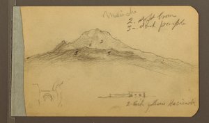 Tekening, Piek van Malintzi, 1889 door Frederic Edwin Church