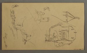 Tekening, Plantenstudies, Plantennotities, Waterval, 1868 door Frederic Edwin Church