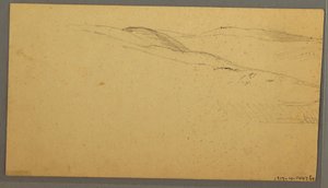 Tekening, Regen over heuvels, mogelijk 1866 door Frederic Edwin Church