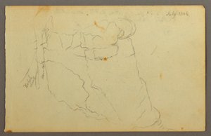 Tekening, Rotsen, 1844 door Frederic Edwin Church