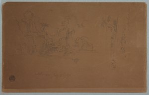 Tekening, Saberreta, Ecuador, 23 juli 1857 door Frederic Edwin Church