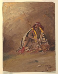 Tekening, Zittende bedoeïen, waarschijnlijk februari 1868
