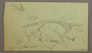 Tekening, Schrijn in het bos, september 1868 door Frederic Edwin Church