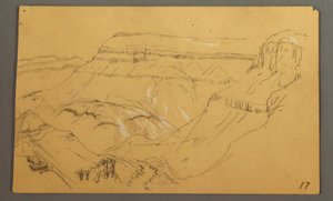 Tekening, Schetsen, El Jemen Vallei, "Arabië", mogelijk 1868, 20 februari door Frederic Edwin Church