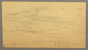 Tekening, Luchtstudie over heuvelrug, juli 1866 door Frederic Edwin Church