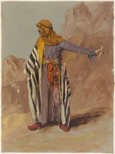 Tekening, Staande bedoeïen, waarschijnlijk februari 1868 door Frederic Edwin Church