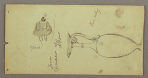Tekening, Studies van objecten uit het Athene Museum, mogelijk 1869 door Frederic Edwin Church