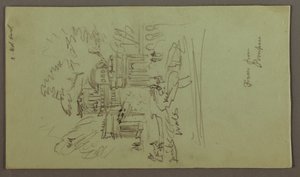Tekening, Studie van een fresco uit Pompei, mogelijk 1868-69 door Frederic Edwin Church
