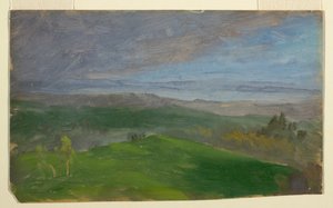 Tekening, Zomergezicht, Hudson-vallei, New York, 1870-80 door Frederic Edwin Church