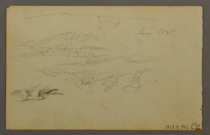 Tekening, Zon achter wolken, 1844 door Frederic Edwin Church