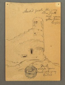 Tekening, Toren van het kasteel, Sion, mogelijk 1868 door Frederic Edwin Church