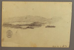 Tekening, Bomen, juli 1844 door Frederic Edwin Church