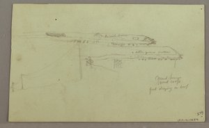 Tekening, Twee hoofden, Ruïnes, mogelijk 1868 door Frederic Edwin Church