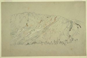 Tekening, Bovenste deel van het Grote Bekken, Mt. Katahdin, september 1877