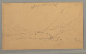 Tekening, Vallei van Vallais, mogelijk 1868 door Frederic Edwin Church