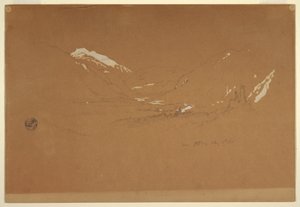 Tekening, Dal "bij Golling," Oostenrijk, 5 augustus 1868 door Frederic Edwin Church