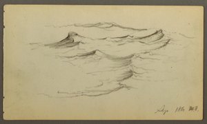Tekening, Golven, 1860 door Frederic Edwin Church