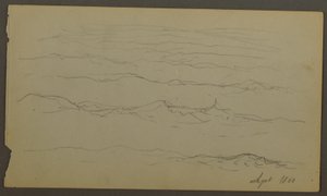 Tekening, Golven, 1860 door Frederic Edwin Church