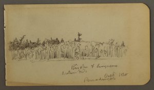 Tekening, Bosachtige oever, 1878 door Frederic Edwin Church