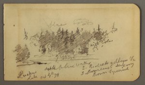 Tekening, Bosachtige oever, 1878 door Frederic Edwin Church