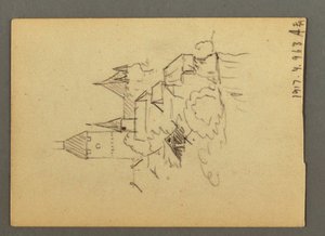 Tekening, meer Thun, Berner Oberland, 20 augustus 1868 door Frederic Edwin Church