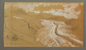 Grote Aletschgletsjer, Berner Alpen, Zwitserland door Frederic Edwin Church