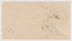 Great Island, studie van rotskliffen door Frederic Edwin Church
