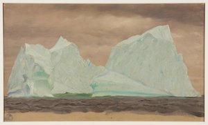 IJsbergen Onder Bewolkte Hemel door Frederic Edwin Church
